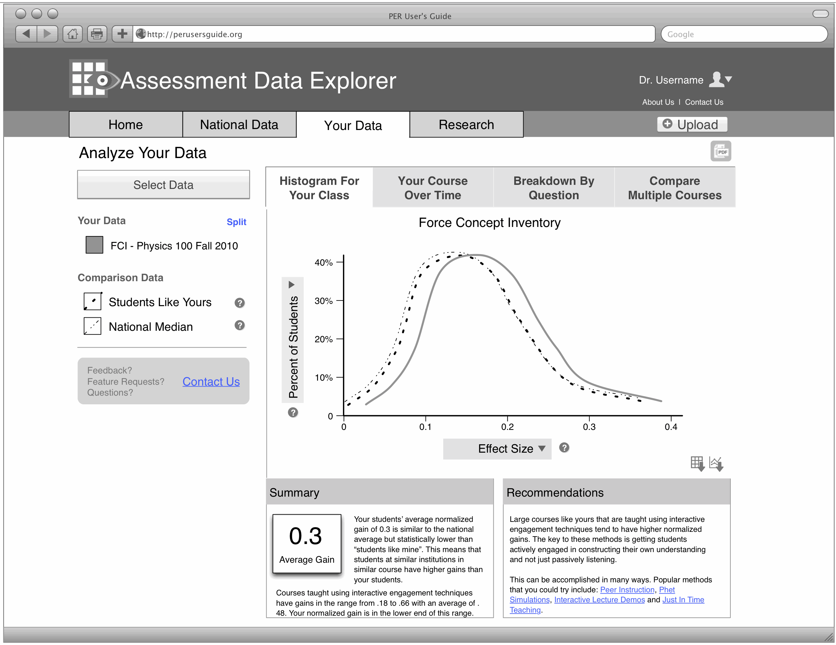 Screenshot of Assessment Data Explorer